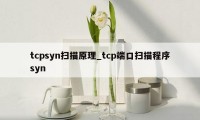 tcpsyn扫描原理_tcp端口扫描程序syn