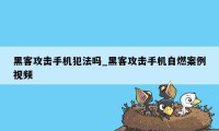 黑客攻击手机犯法吗_黑客攻击手机自燃案例视频