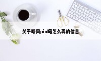 关于暗网pin吗怎么弄的信息