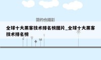 全球十大黑客技术排名榜图片_全球十大黑客技术排名榜