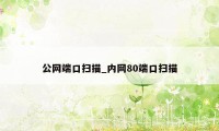 公网端口扫描_内网80端口扫描