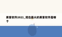 黑客软件2021_现在最火的黑客软件是哪个