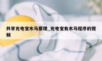 共享充电宝木马原理_充电宝有木马程序的视频