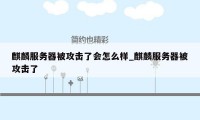 麒麟服务器被攻击了会怎么样_麒麟服务器被攻击了