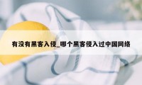 有没有黑客入侵_哪个黑客侵入过中国网络