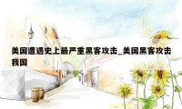 美国遭遇史上最严重黑客攻击_美国黑客攻击我国