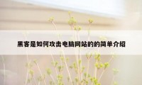 黑客是如何攻击电脑网站的的简单介绍