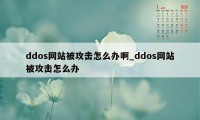 ddos网站被攻击怎么办啊_ddos网站被攻击怎么办