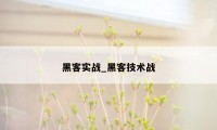 黑客实战_黑客技术战