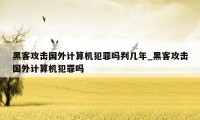 黑客攻击国外计算机犯罪吗判几年_黑客攻击国外计算机犯罪吗