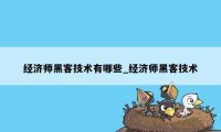 经济师黑客技术有哪些_经济师黑客技术