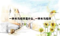 一种木马程序是什么_一种木马程序