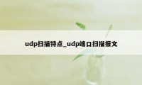 udp扫描特点_udp端口扫描报文