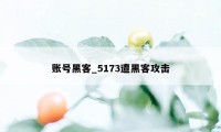 账号黑客_5173遭黑客攻击