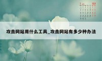 攻击网站用什么工具_攻击网站有多少种办法