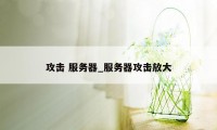 攻击 服务器_服务器攻击放大