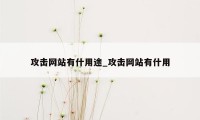 攻击网站有什用途_攻击网站有什用