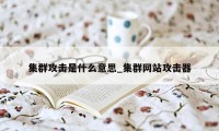 集群攻击是什么意思_集群网站攻击器