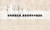 世界黑客比赛_黑客世界杯中国战队