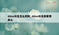 ddos攻击怎么判刑_ddos攻击需要费用么