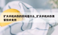 扩大手机内存的代码是什么_扩大手机内存黑客技术支持