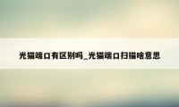 光猫端口有区别吗_光猫端口扫描啥意思