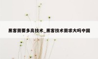 黑客需要多高技术_黑客技术需求大吗中国