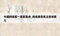 中国网络第一黑客是谁_网络黑客吴汉青排第几