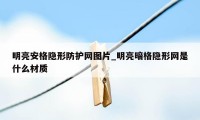 明亮安格隐形防护网图片_明亮暗格隐形网是什么材质