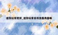 迷你玩家现状_迷你玩家会攻击服务器嘛