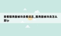 查看服务器被攻击看日志_服务器被攻击怎么查ip