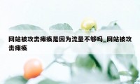 网站被攻击瘫痪是因为流量不够吗_网站被攻击瘫痪