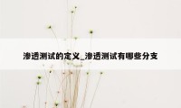 渗透测试的定义_渗透测试有哪些分支