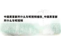 中国黑客都开什么车呢视频播放_中国黑客都开什么车呢视频