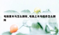 电脑里木马怎么删除_电脑上木马程序怎么删除