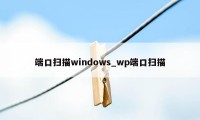 端口扫描windows_wp端口扫描