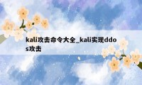 kali攻击命令大全_kali实现ddos攻击