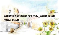 手机被植入木马病毒该怎么办_手机被木马程序植入怎么办