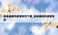 简单编程伪黑客软件下载_简单编程伪黑客软件
