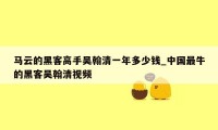 马云的黑客高手吴翰清一年多少钱_中国最牛的黑客吴翰清视频