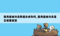 服务器被攻击数据会丢失吗_服务器被攻击是否需要报警