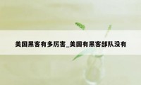 美国黑客有多厉害_美国有黑客部队没有