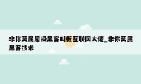非你莫属超级黑客叫板互联网大佬_非你莫属黑客技术