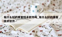 有什么好的黑客技术软件吗_有什么好的黑客技术软件