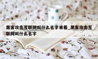 黑客攻击互联网叫什么名字来着_黑客攻击互联网叫什么名字