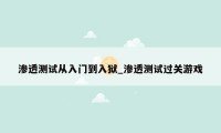 渗透测试从入门到入狱_渗透测试过关游戏