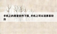 手机上的黑客软件下载_手机上可以消黑客软件