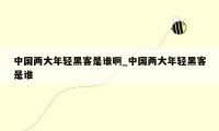 中国两大年轻黑客是谁啊_中国两大年轻黑客是谁