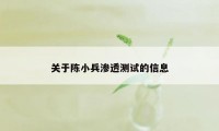 关于陈小兵渗透测试的信息