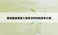 服务器被黑客入侵非法呼叫的简单介绍